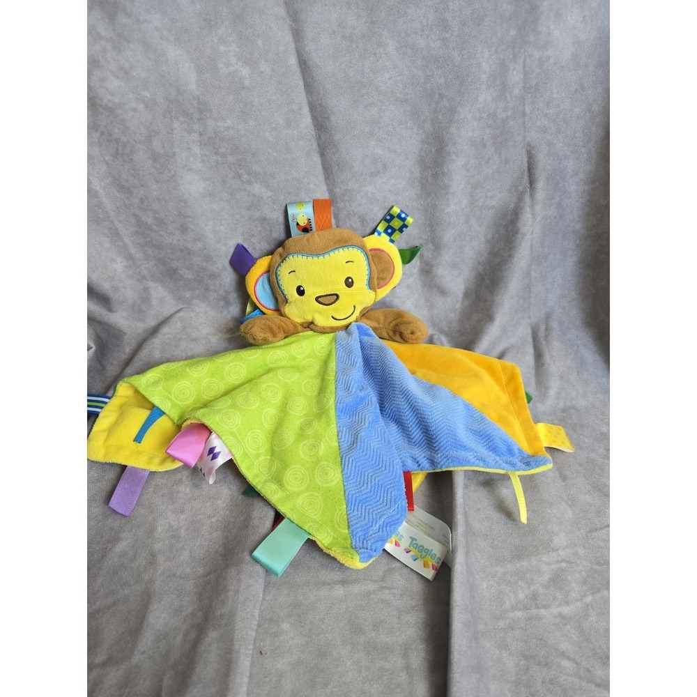 Taggies Monkey Lovey Security Blanket Baby Nursery Plush Toy Stains